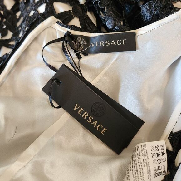 Versace 2012 Fall/Winter Runway Gothic Macrame Cross Cocktail Dress Size 6 NWT - Picture 8 of 10